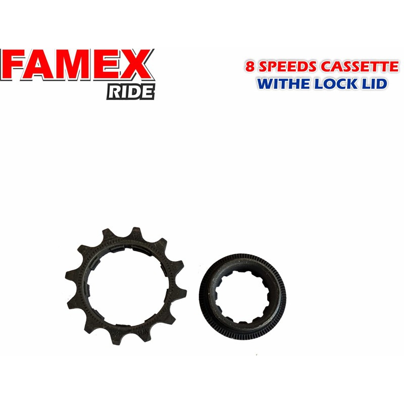 FAMEX RIDE FR-HG200-8 Bike Cassette, 8-Speed, Steel, Black