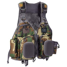 BASSDASH Fly Fishing Vest Multi Pocket Waistcoat Adjustable Size Gifts for Men Women