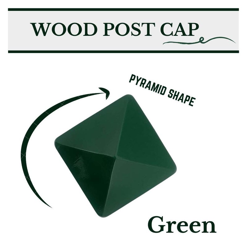 4" Ornamental Pyramid Post Cap for Wood Posts - Green