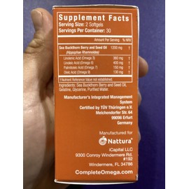 Nattura COMPLETE OMEGA 3-6-7-9 * Highest Quality, Pure Sea Buckthorn Oil