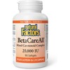Natural Factors BetaCareAll 25000 IU, 90 softgels, Mixed Cartenoids - Beta Carotene, Alpha Carotene, Lycopene, Lutein, Zeaxanthin, Supports Vision Health, Healthy Skin, Bones, Teeth and Immune Function