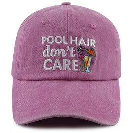Pool Hats for Woman Man, Funny Flamingo Decor Pool Hat, Beach Lake Boat Accessories Baseball Cap, Christmas Birthday Vacation Gifts for Dad Mom Friend Pink