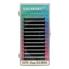 Extensiones de pestañas Nagaraku YY color negro con curvatura de tipo D x unidad