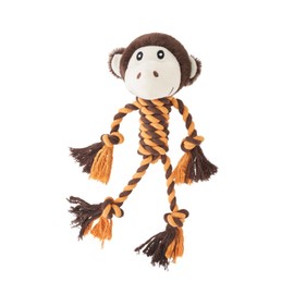 YUDOTE Tough Rope Toy for Small,Medium,Large Dogs Daily Play,Animal Shaped Squeaky Monkey Dog Toys for Chewing,Tug-of-War,Fetch Games,Orange