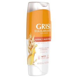 GRISI Shower Gel | Jabón líquido para cuerpo | jabón corporal de Avena y jalea real| shampoo corporal | con extracto de avena | limpia hidrata y suaviza la piel | hecho con ingredientes naturales | 450ml