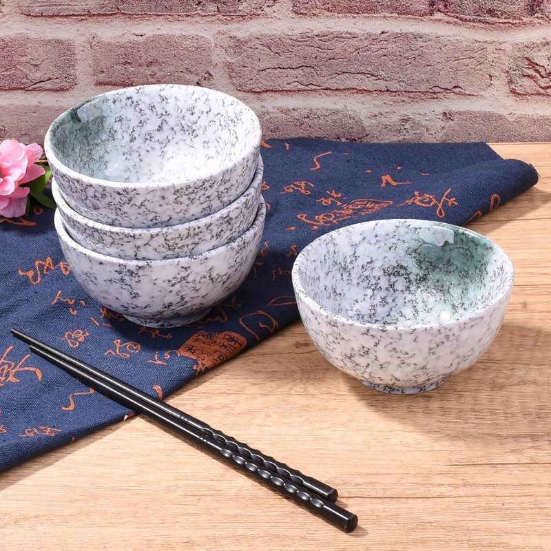 Cerficer Japanese Rice Bowl Set of 4 Porcelain Sushi Bowls