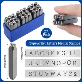 Lingvee Metal Stamp Set 6mm Steel Metal Stamping Tool Set Metal Stamps for Jewelry Making Punch Set for Metal Plastic Wood Leather Hand Stamping Projects, up to 56HRC (Alphabet Letter)