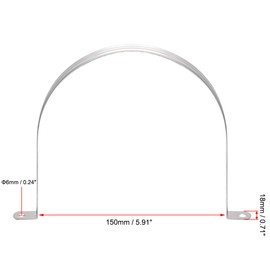 sourcing map 150mm(5.9") Rigid Pipe Strap, 2 Holes Tube Straps 201 Stainless Steel Tension Tube Clip Clamp 8pcs
