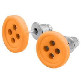 SoulCats Small Button Stud Earrings in 9 Colours for Women Girls Vintage Earrings in Retro Look Made of Plastic, Metal, No Gemstone