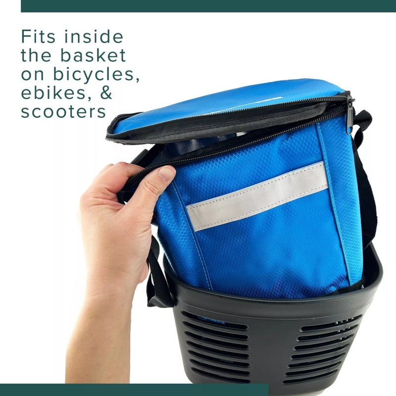 AlveyTech Insulated Front Basket Bag for Mobility Scooters with Round