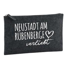 Huuraa Kulturbeutel Neustadt am Rübenberge verliebt Geschenk 1 Liter Charcoal Filz Neustadt am Rübenberge Geschenkidee