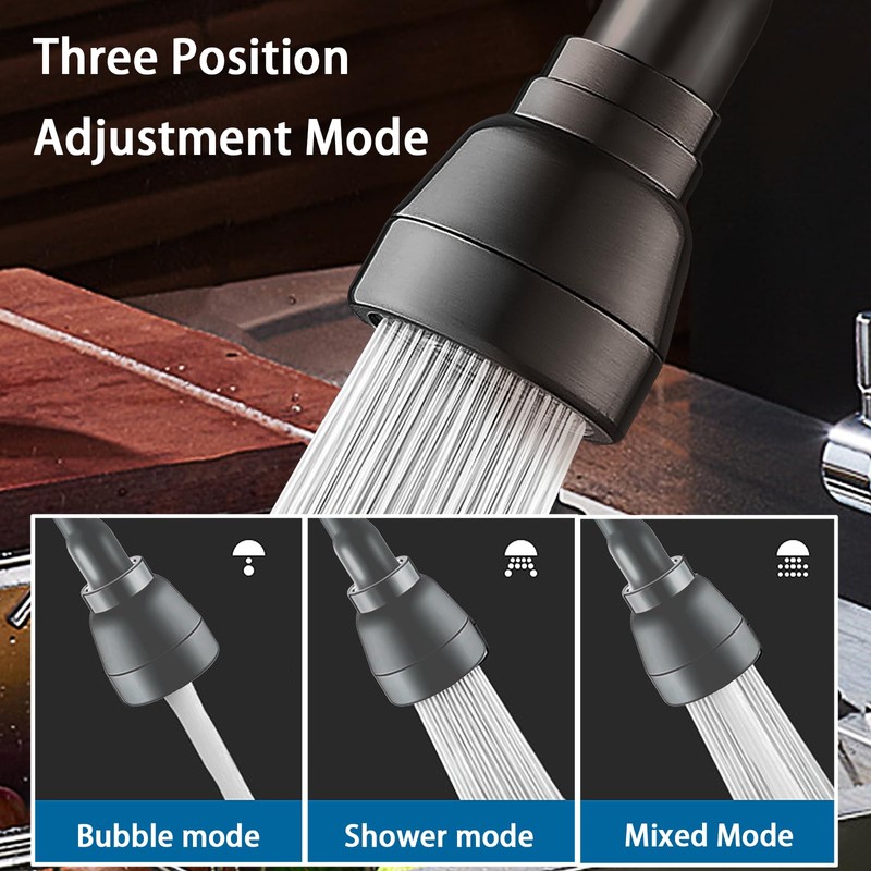 Swivel Tap Attachment, Kitchen Tap Attachment, 3 Modes Tap Extension,