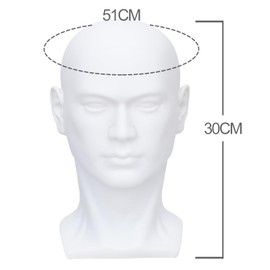 Male Mannequin Head Professional PVC Manikin Head for Display Wigs Hats Headphone Mask Sunglasses Scarf Jewelry Display Stand (White Matte)