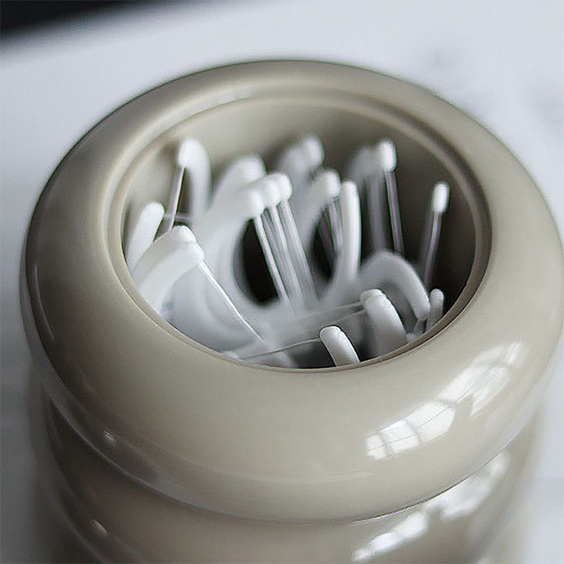 Nordic Style Qtip Holder Dispenser Desktop Dustproof Cotton Swab Storage