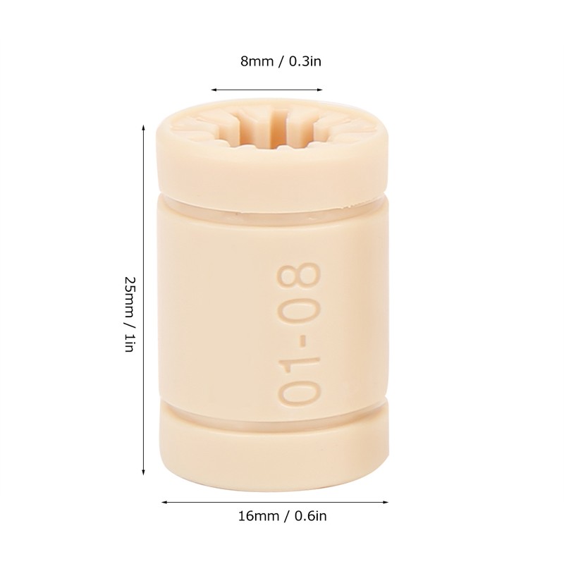 10Pcs LM8UU Bearing Plastic Linear Bushing Parts LM8UU RJMP 3D