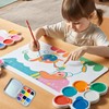 YFaith 4-Piece Compact Watercolor Palette, 12 Grids, Tinplate, Blue &