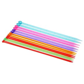 Caishun 14PCS Multicolor Plastic Crystal Needles 36cm Colorful Acrylic Needles Chunky Needles Knitting Sweater Scarf Needles Single Head Crystal Knitting Needles for Hand Knitting DIY Tools