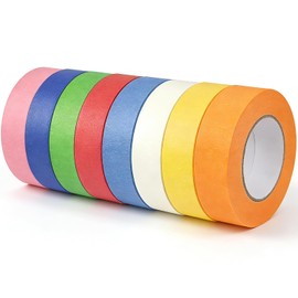 8 Rolls Colored Masking Tape 1 Inch Wide Colorful Painters Tape - 525 Feet Craft Tape for Painting, Arts Crafts, Labeling, Classroom Decoration