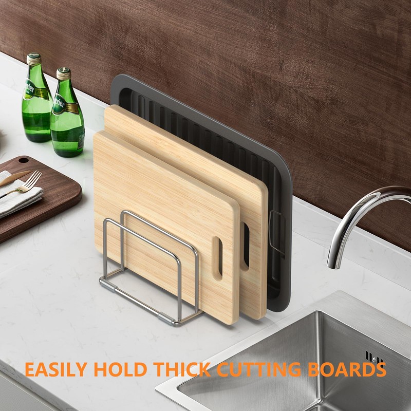 KORRTFID Cutting Board Holder Stand, Chopping Board Storage Rack, Cutting