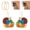 Christmas Thanksgiving Turkey Maple Leaf Drop Dangle Earrings for Women,