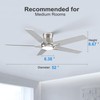 POCHFAN 52 Inch Ceiling Fans with Lights and Remote, Brushed