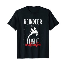 Reindeer Flight Instructor Santa Aviator Xmas Flying Costume T-Shirt