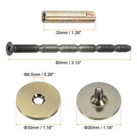 PATIKIL Door Knob Hole Cover Plate, 1 3/16" Dia. Deadbolt Cover Plate Door Hole Filler Plate for 5/16" to 1" Holes, Bronze