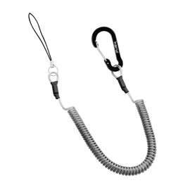 Karui Curl Cord Strap, Coil Strap, Stretchable, Carabiner, Smartphone, Cell Phone, Periodically, Fall Prevention, Theft, Loss Prevention (Set of 2), Alloy Steel Aluminum Stainless Steel, No Gemstone