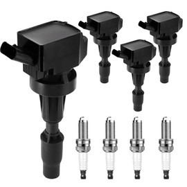 4 Pack Ignition Coil Pack Spark Plug FIT Hyundai/Kia 1.6L Turbo (Sonata 15-19, Tucson 16-18, Elantra 17-19, Kona 18-21, Veloster 16-20, Optima 16-20, Forte 20, Soul 17-19) Replaces UF817 27301-2B120