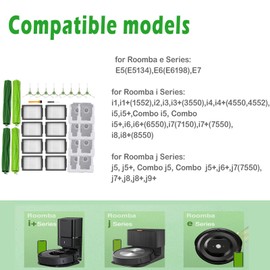 28 Replacement Parts accessories for iRobot Roomba i7 i7+ i3 i3+ i4 i6 i6+ i8 i8+/Plus E5 E6 E7 J7 i5+j5+ I,E &J Series Vacuum Cleaner,2 Set Roller Brushes 8 HEPA Filters 8 vacuum bags 10 Side Brushes