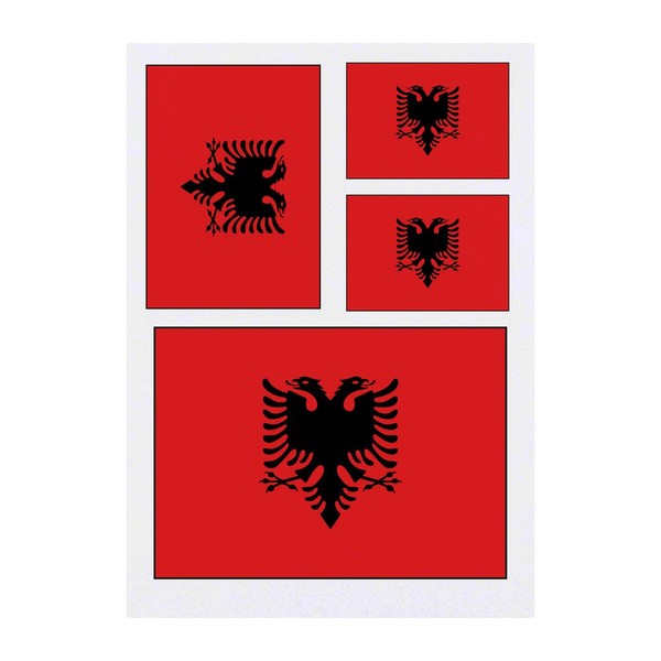 4 x 'Albania Flag' Temporary Tattoos (TO00014510)