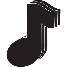 Music Note Large Single Color Creative Cut-Outs, 5.5" x 5.5", 31 music notes to a package