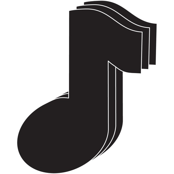 Music Note Large Single Color Creative Cut-Outs, 5.5" x 5.5",