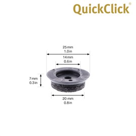 WAGNER QuickClick® Felt glides furniture glides chair glides replacement I 8pcs. set replacement glides - wool felt ULTRASOFT SLIM (flat) - Ø 25 mm - for base Ø 25 mm - Made in Germany - 15828400