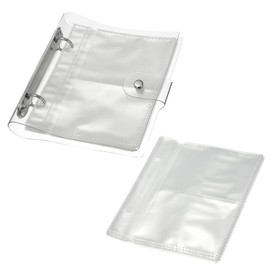 PATIKIL 2.5x3.5" Klares Loose-Leaf Fotoalbum Kunststoff Transparentes Bilderalbum mit 200 Taschen und 50 Ersatznachfüllhüllen für Foto-Postkarte, Transparent