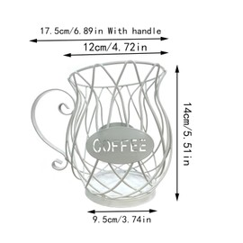 Coffee Capsule Basket, Coffee Pod Holder, Coffee Pod Holder Basket, Coffee Capsule Storage Basket, for Storing Coffee Capsules and Fruits for Counter and Coffee Bar (White)