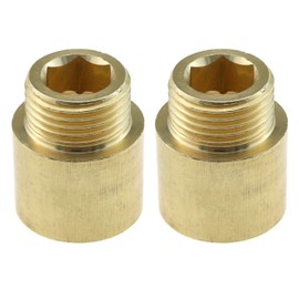 LUORNG 2PCS Shower Head Extension Arm Brass G1/2 Male to G1/2 Female Thread 20mm Length Pipe Fitting Shower Head Extension for Garden Swimming Pools Fuel Equipment Pipework Connection