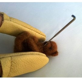 Leather Finger protectors - Needle Felting