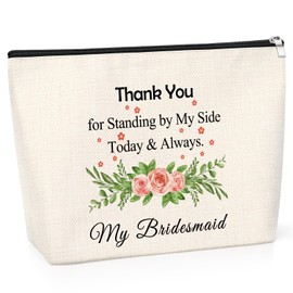 Engagement Gifts for Women Wedding Gifts Bridesmaid Makeup Bag Bridal Shower Gifts Maid of Honor Gifts from Bride Bridal Bachelorette Party Gifts for Bridesmaids Wedding Canvas Bag