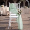 16 Packs Pearl Chair Sashes Wedding Decorations 8ft Sage Green