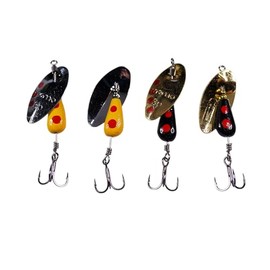 Momo Lures, Mountain Stream Trout Lure, Momo Spinner, 0.1 oz (3.5 g), 0.1 oz (4.5 g), Assorted Set, AR-S Type (4.5 g - 4 Pieces Assorted)
