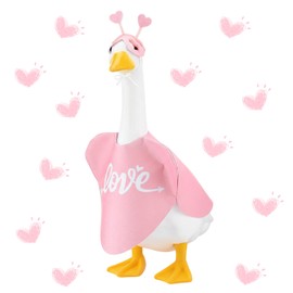 Valentine's Day Goose Outfit 23 Inch Valentines Porch Goose Clothes Love Decorative Glasses for Plastic Geese Valentine's Day Yard Garden Outdoor Decor (Pink)