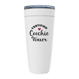 Salon Waxer White Edition Viking Tumbler 20oz - Coochie Waxer - Salon Esthetician Cosmetologist Beauty Advisor Professional Waxing Specialist Therapist Beautician