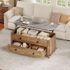 DWVO Lift Top Coffee Table with Storage, Farmhouse Wood Central