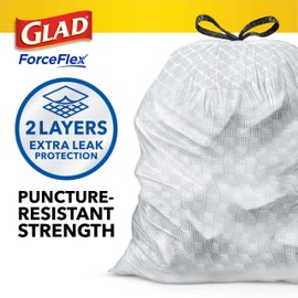 Glad ForceFlex Tall Kitchen Drawstring Trash Bags, 13 Gal, Fragrance Free, 80 Ct (Package May Vary)