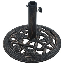 Benicabaly Sturdy Cast Iron Umbrella Base for Outdoor Stability, Charming Bronze Finish, 19.8 lb Weight, Support for Your Patio Umbrella