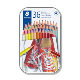 STAEDTLER 175 M36 Wood-Free Coloured Pencils - Assorted Colours (Tin of 36)