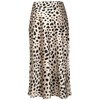 Womens Leopard Print Skirt Midi Long Length Silk Satin High