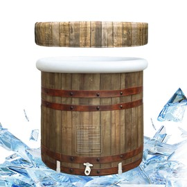 B&Y XL Ice Bath Tub, Adult 100 Gal Cold Plunge Bathtub, 80cm Ø Portable Cold Tub for Athlete, Freestanding Spa Tub for Cold Water Therapy