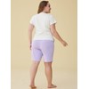Latuza Women's Soft Sleep Pajama Shorts L Purple A